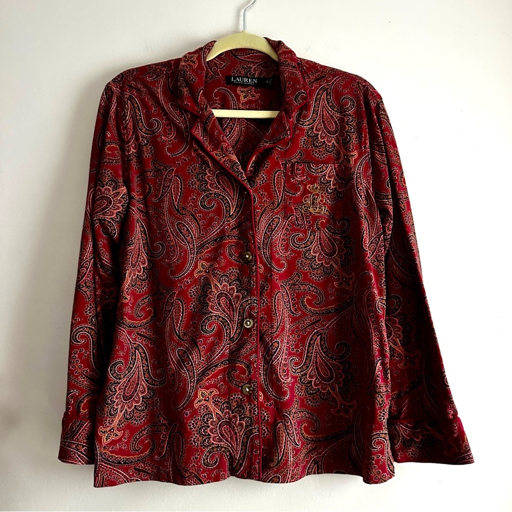 Lauren Ralph Lauren • Paisley Button Down Collared Pajama Top